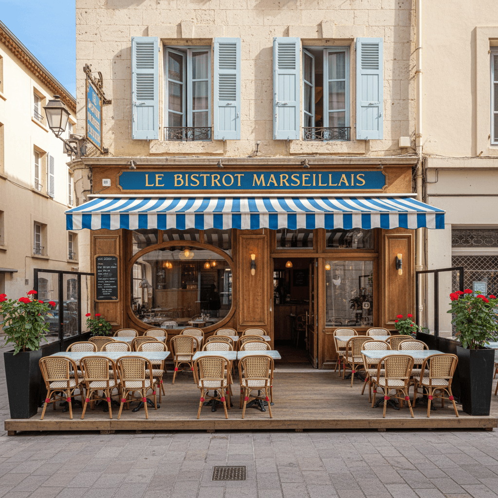 Restaurant 90m² à Marseille : terrasse - extraction - Image 1