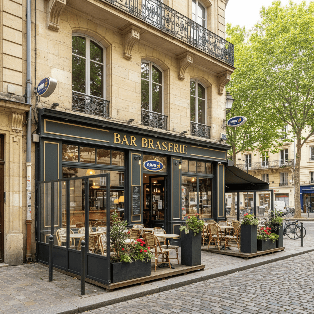 Bar-brasserie 162m² à Bordeaux : terrasse - licence IV