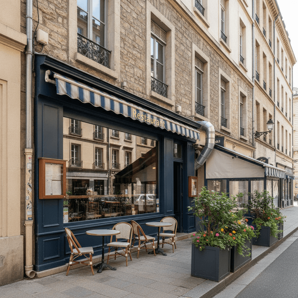 Restaurant 98m² à Lyon : terrasse - extraction