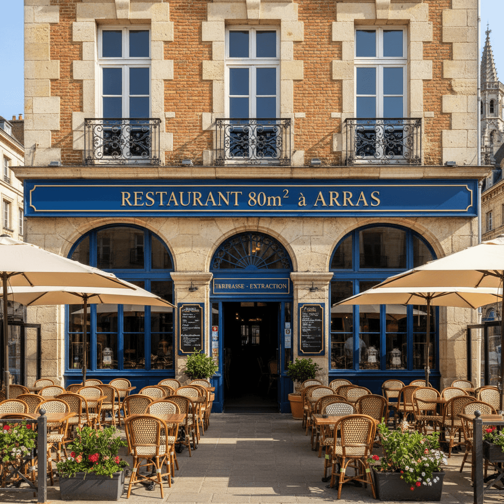 Restaurant 80m² à Arras : terrasse - extraction - Image 1