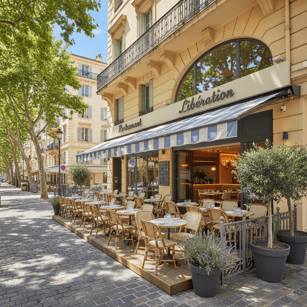 Restaurant 74m² à Nice : terrasse - extraction