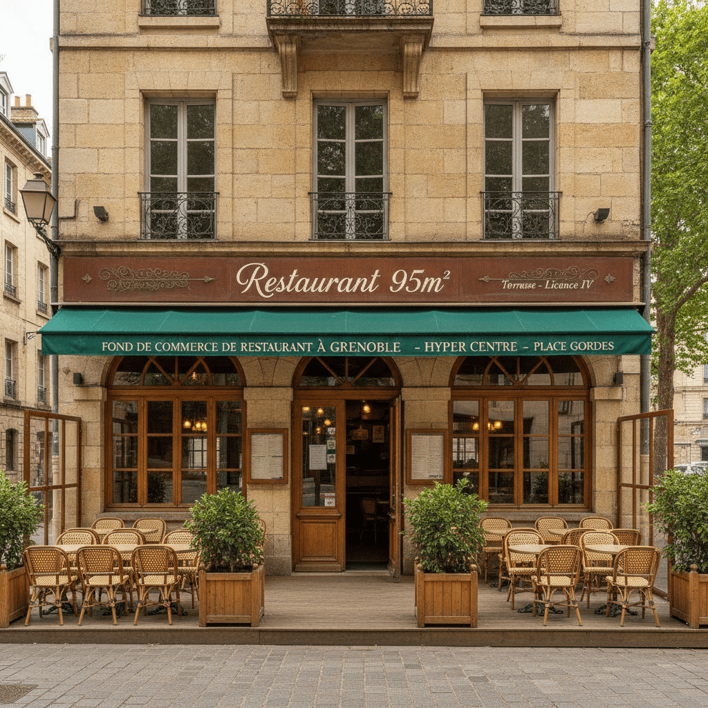Restaurant 95m² à Grenoble : terrasse - licence IV