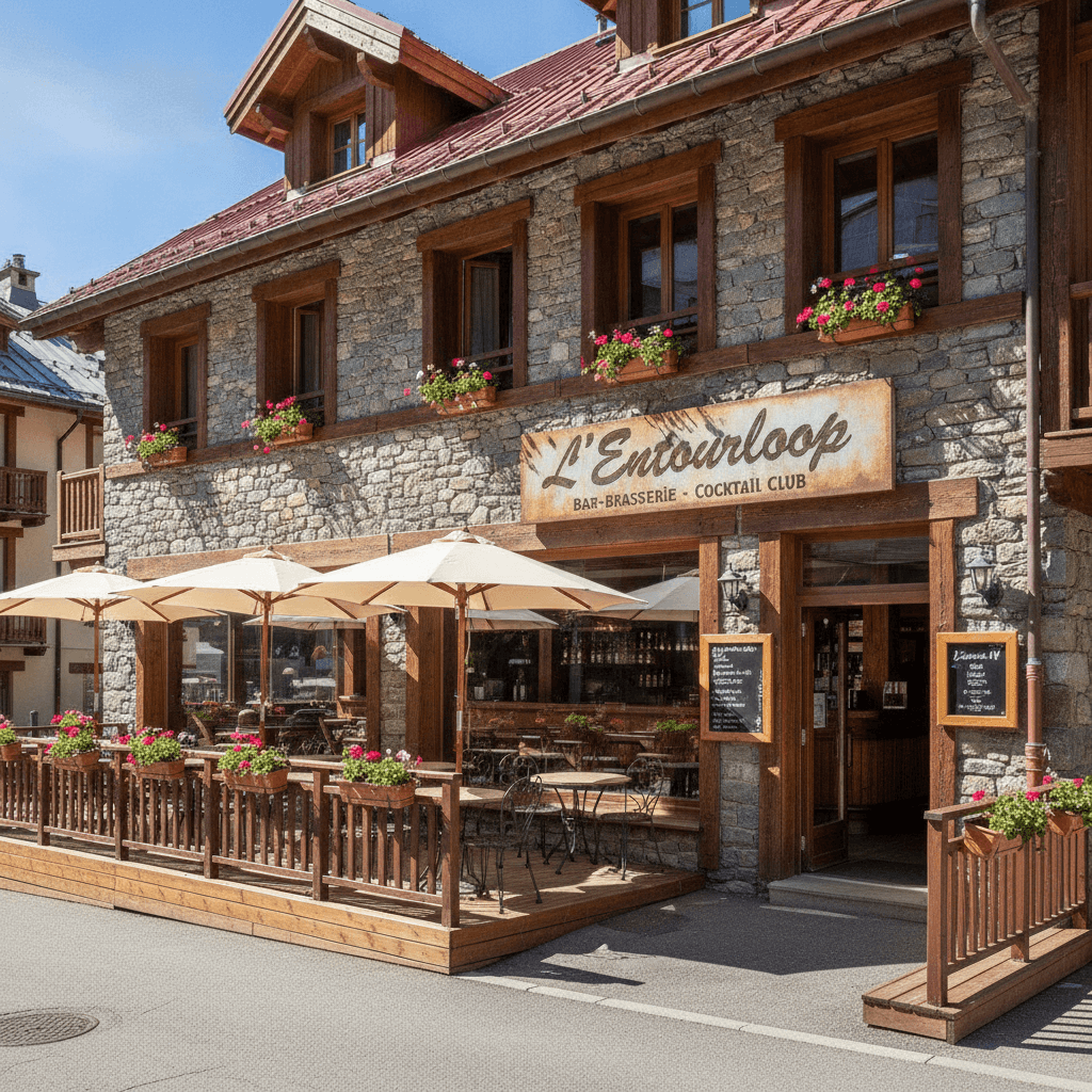 Bar-brasserie 216m² à Les Belleville : terrasse - licence IV - Image 1