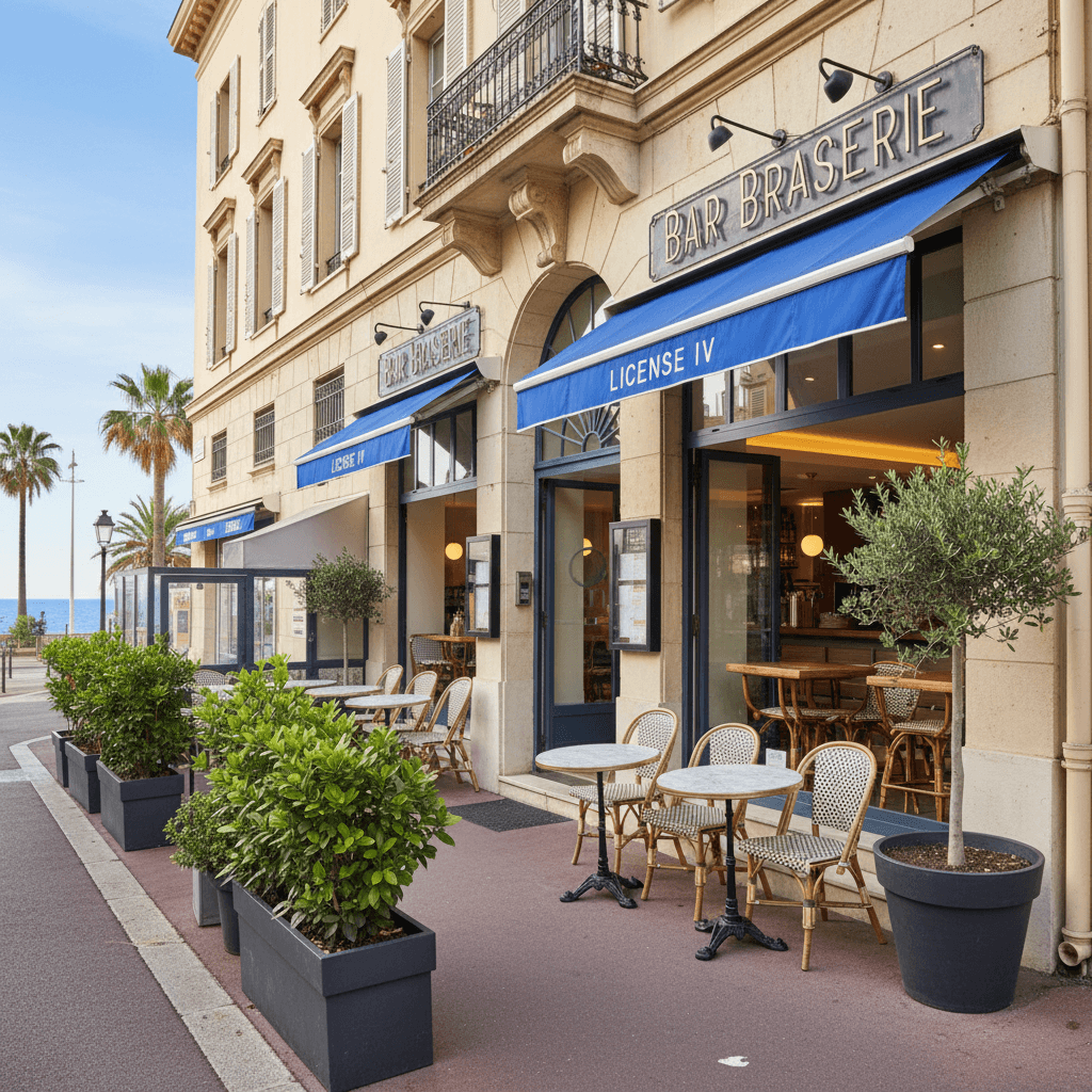 Bar-brasserie 200m² à Nice : terrasse - licence IV