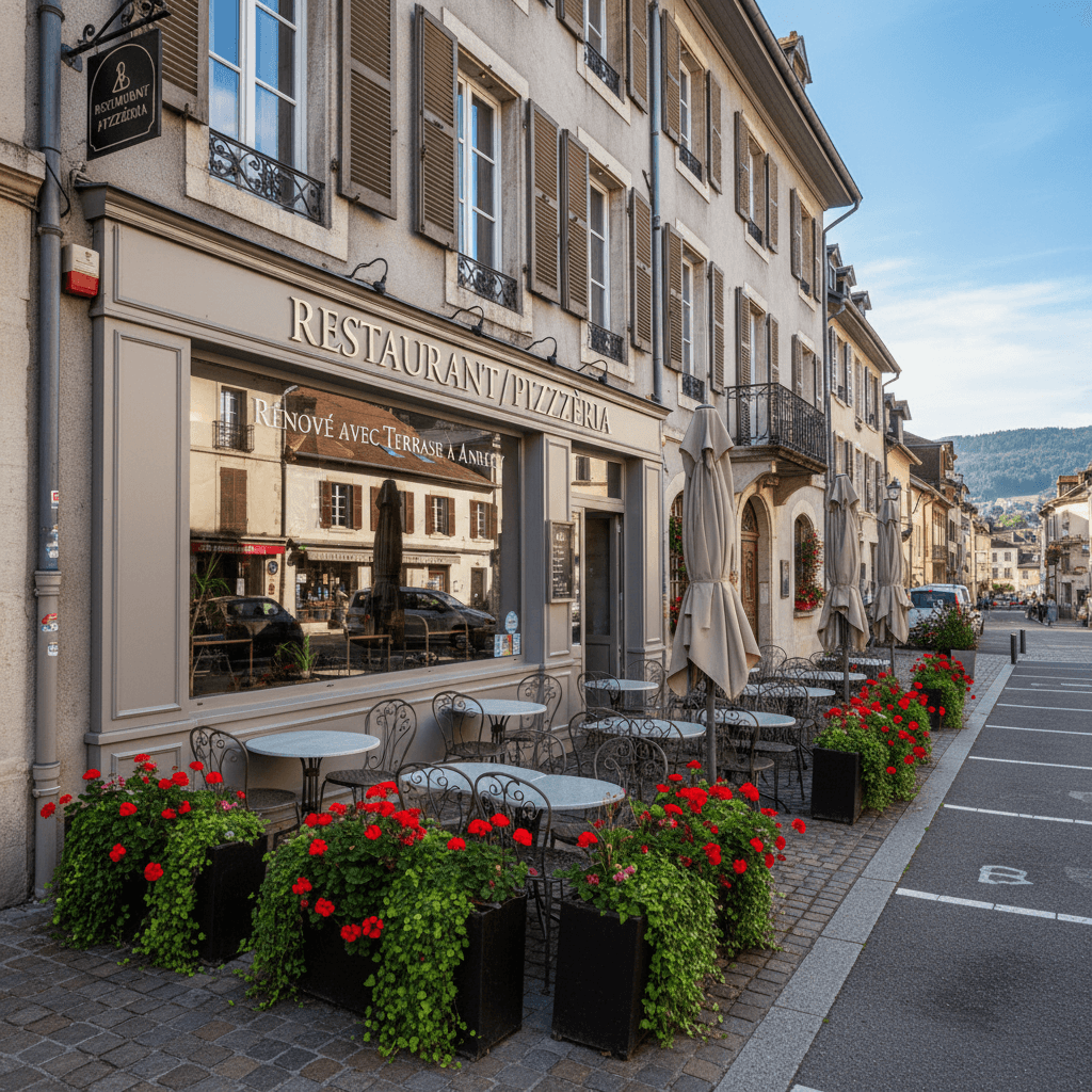 Restaurant à Annecy : terrasse - parking - Image 1