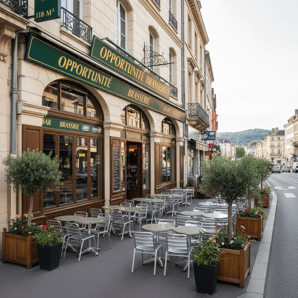 Bar-brasserie 118m² à Clermont-Ferrand : terrasse - licence IV