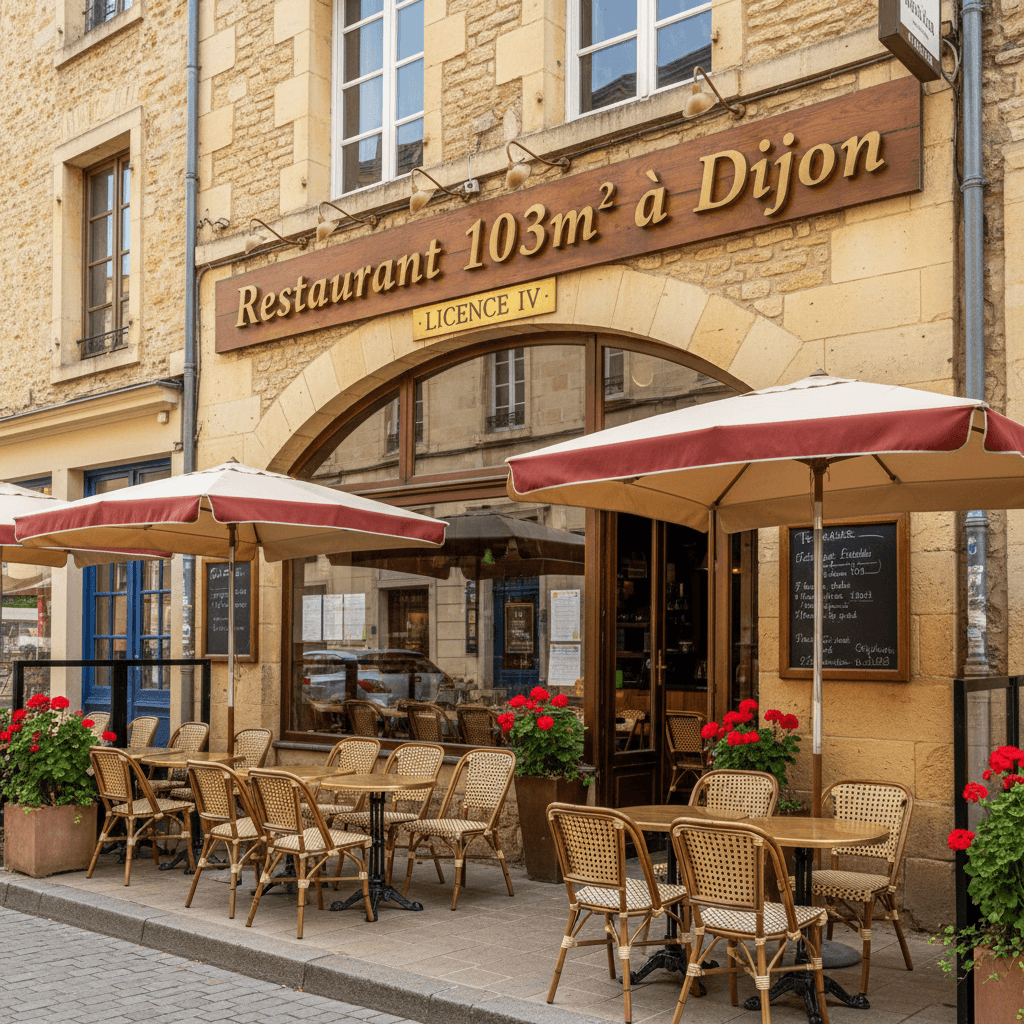 Restaurant 103m² à Dijon : terrasse - licence IV
