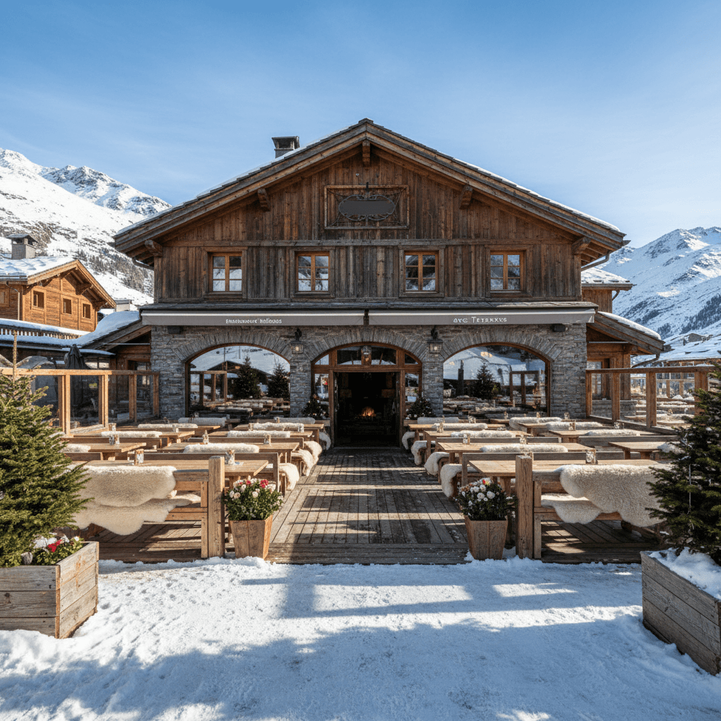Restaurant à Tignes : terrasse - licence IV - Image 1