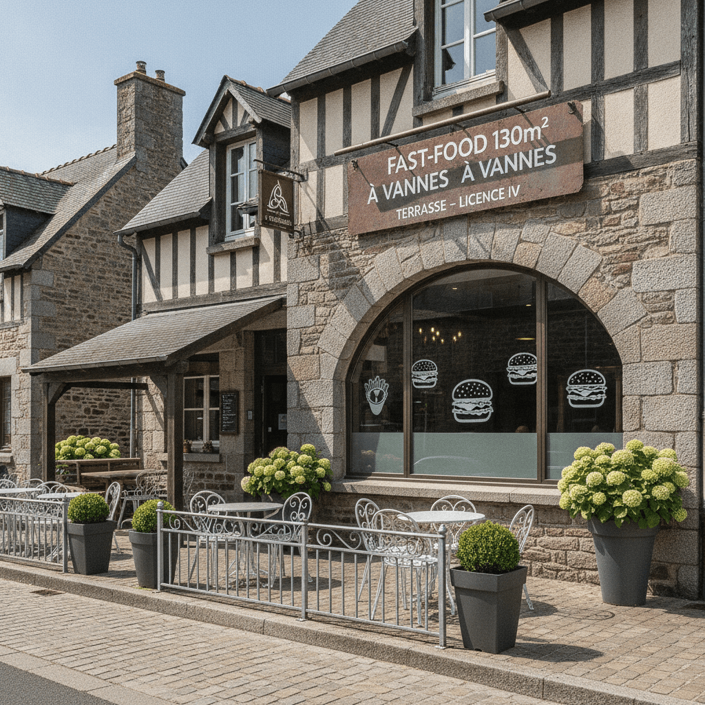 Fast-food 130m² à Vannes : terrasse - licence IV - Image 1