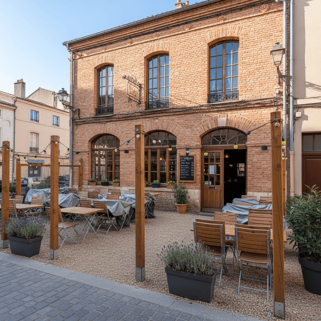 Restaurant 90m² à Toulouse : terrasse - extraction - Image 1