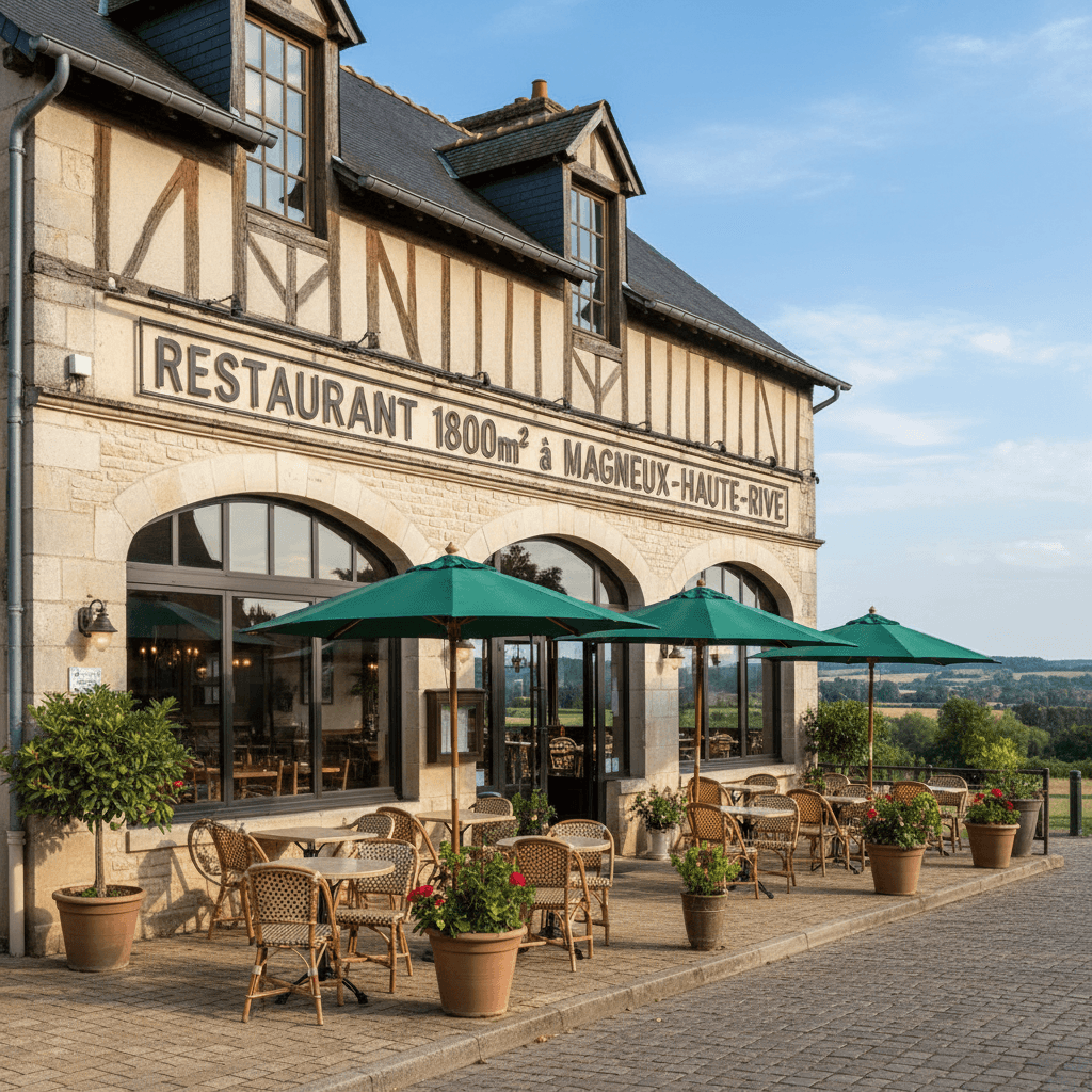 Restaurant 1800m² à Magneux-Haute-Rive : terrasse - licence IV - Image 1