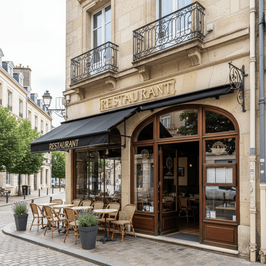 Restaurant 120m² à Reims : terrasse - extraction