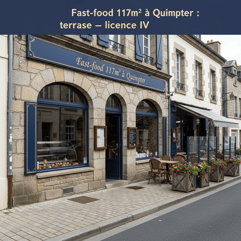 Fast-food 117m² à Quimper : terrasse - licence IV - Image 1