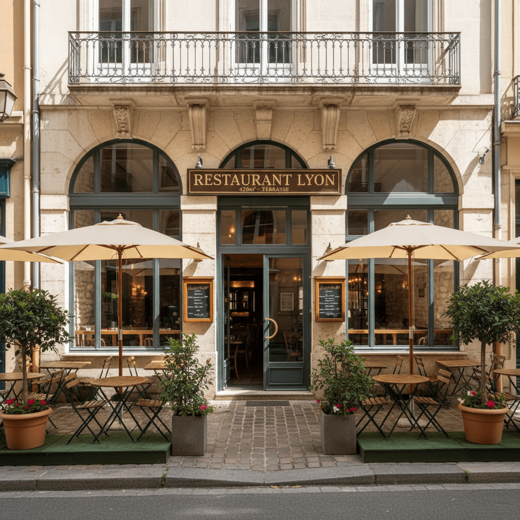 Restaurant 420m² à Lyon : terrasse - extraction