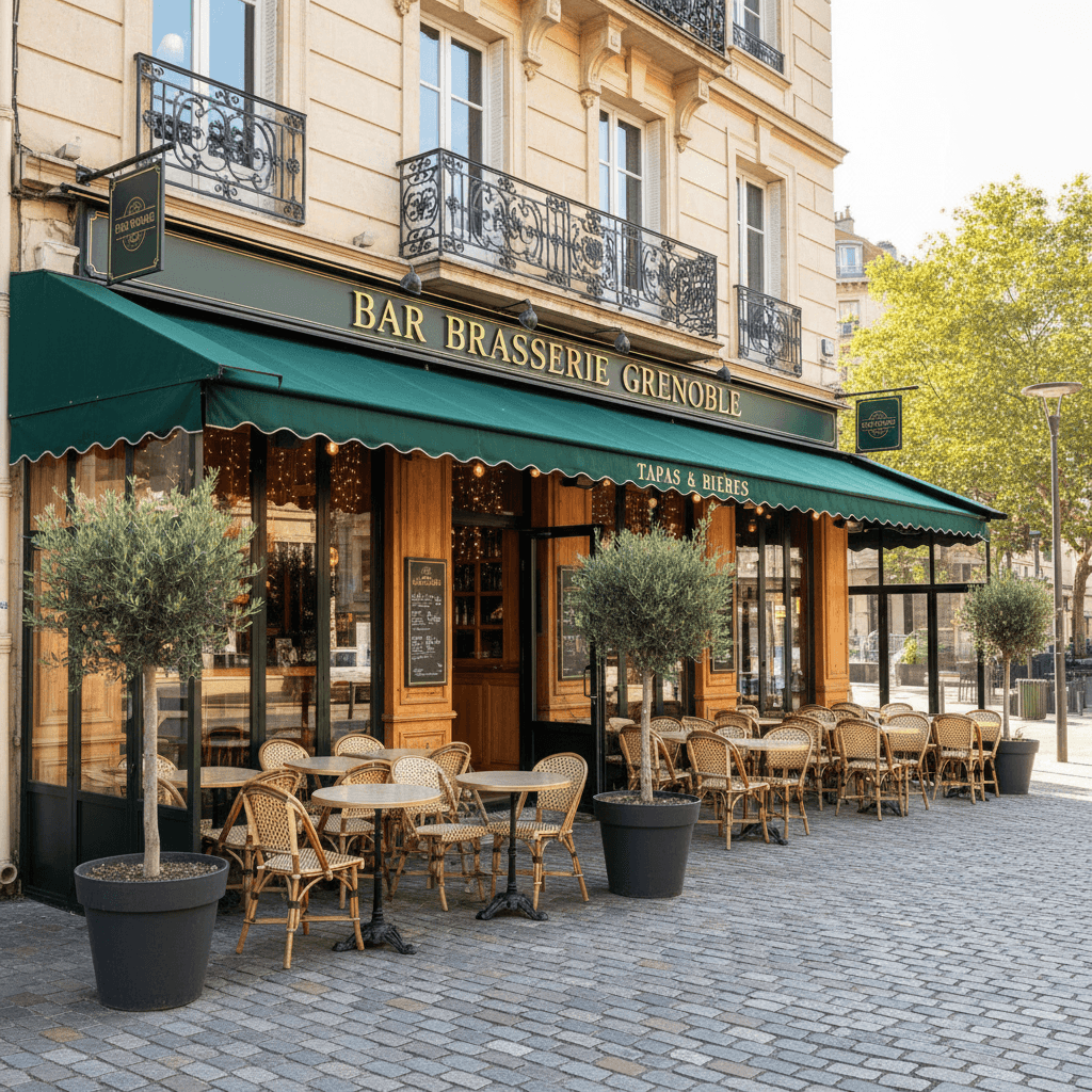 Bar-brasserie 145m² à Grenoble : terrasse - licence IV