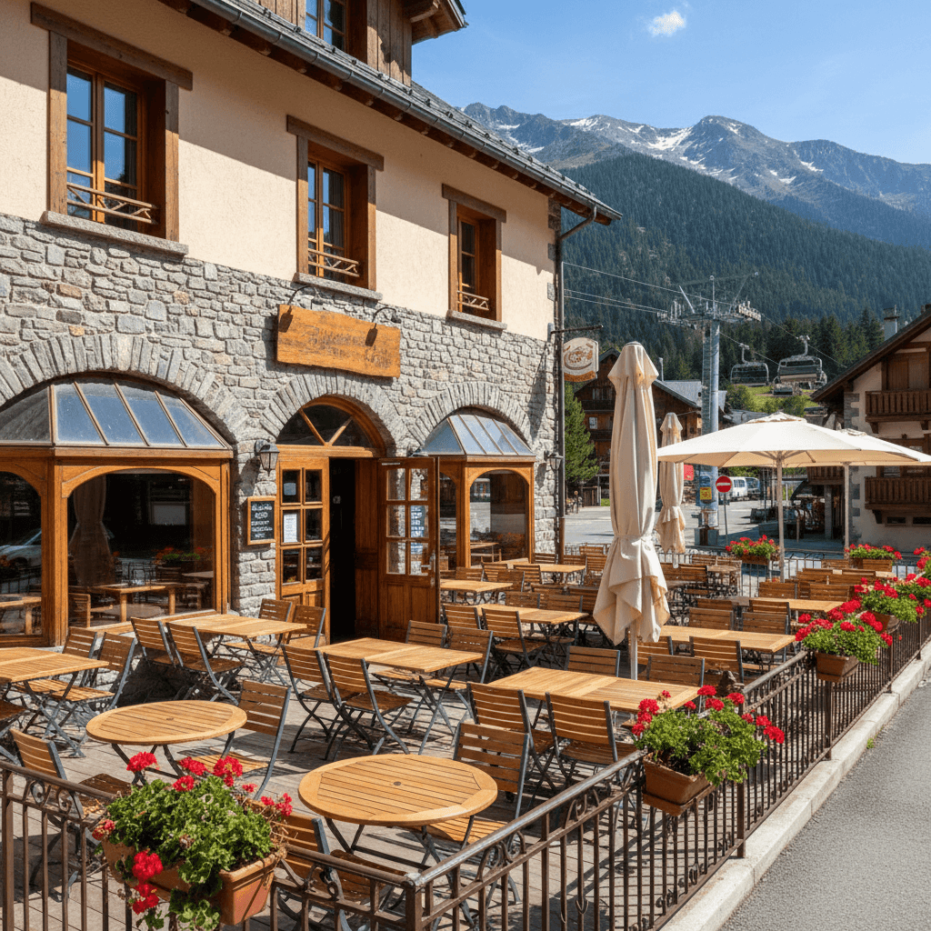 Bar-brasserie à La Léchère : terrasse - licence IV - Image 1