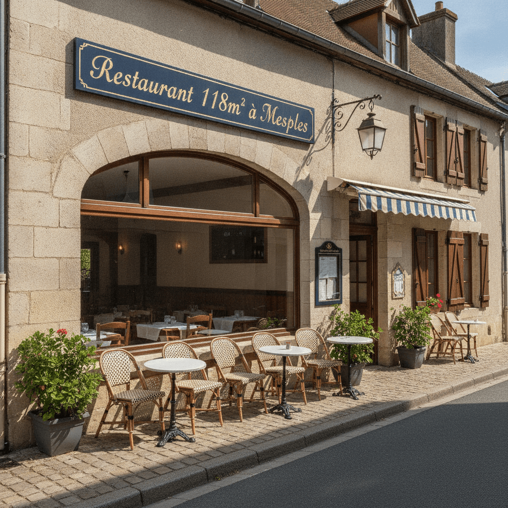 Restaurant 118m² à Mesples : terrasse - licence IV - Image 1