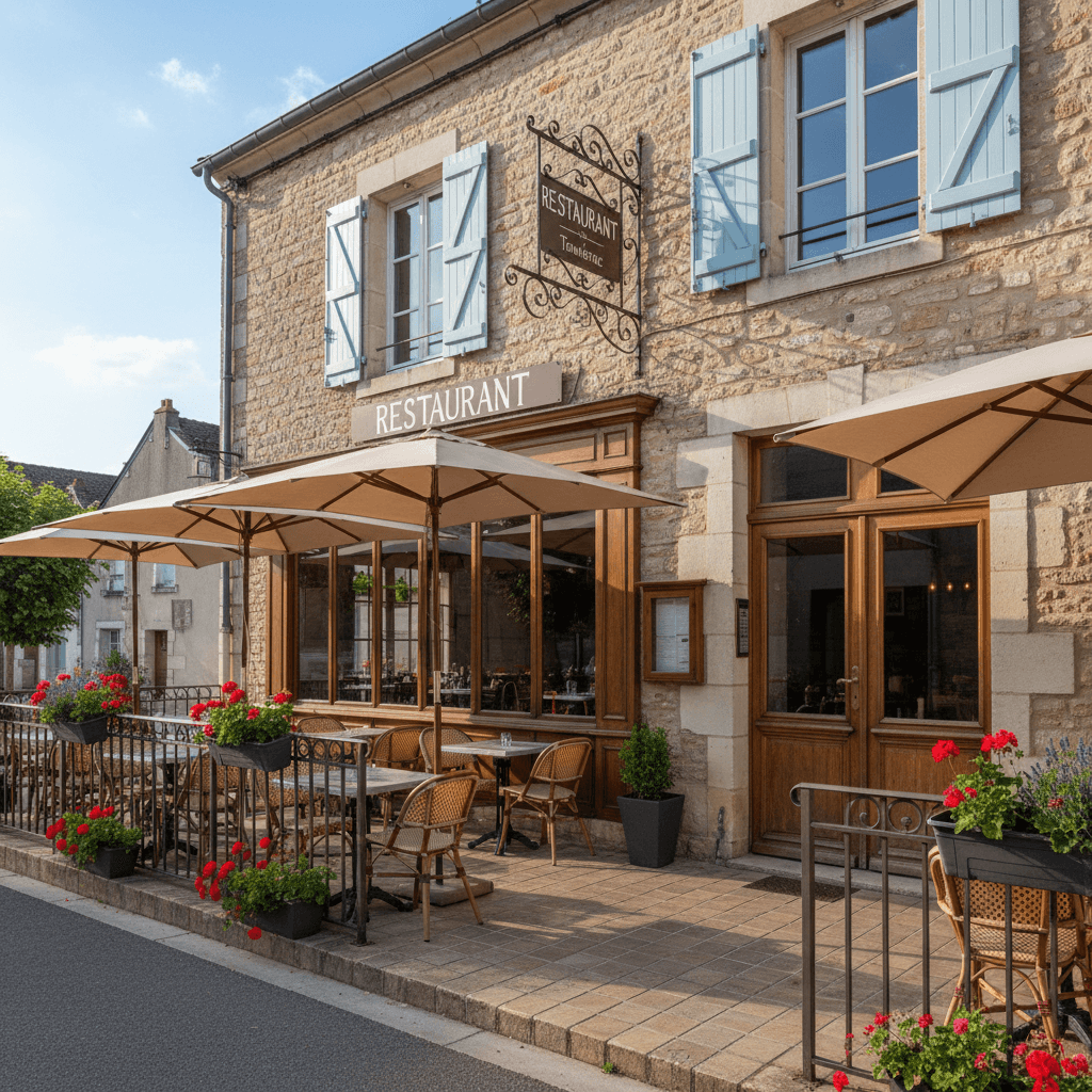 Restaurant 70m² à Touvérac : terrasse - extraction