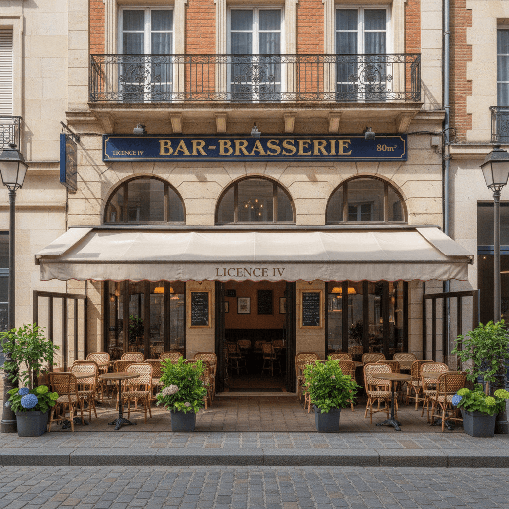 Bar-brasserie 80m² à Lille : terrasse - licence IV