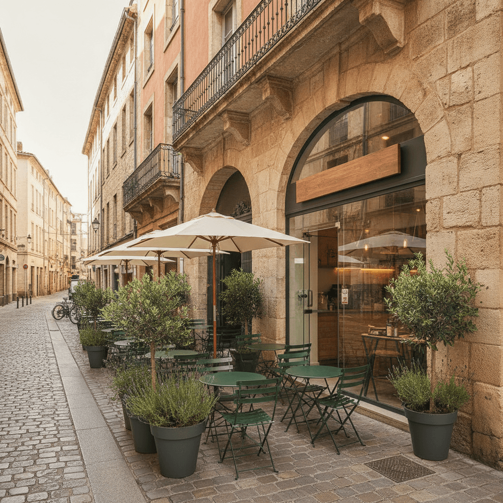 Fast-food 80m² à Perpignan : terrasse - extraction