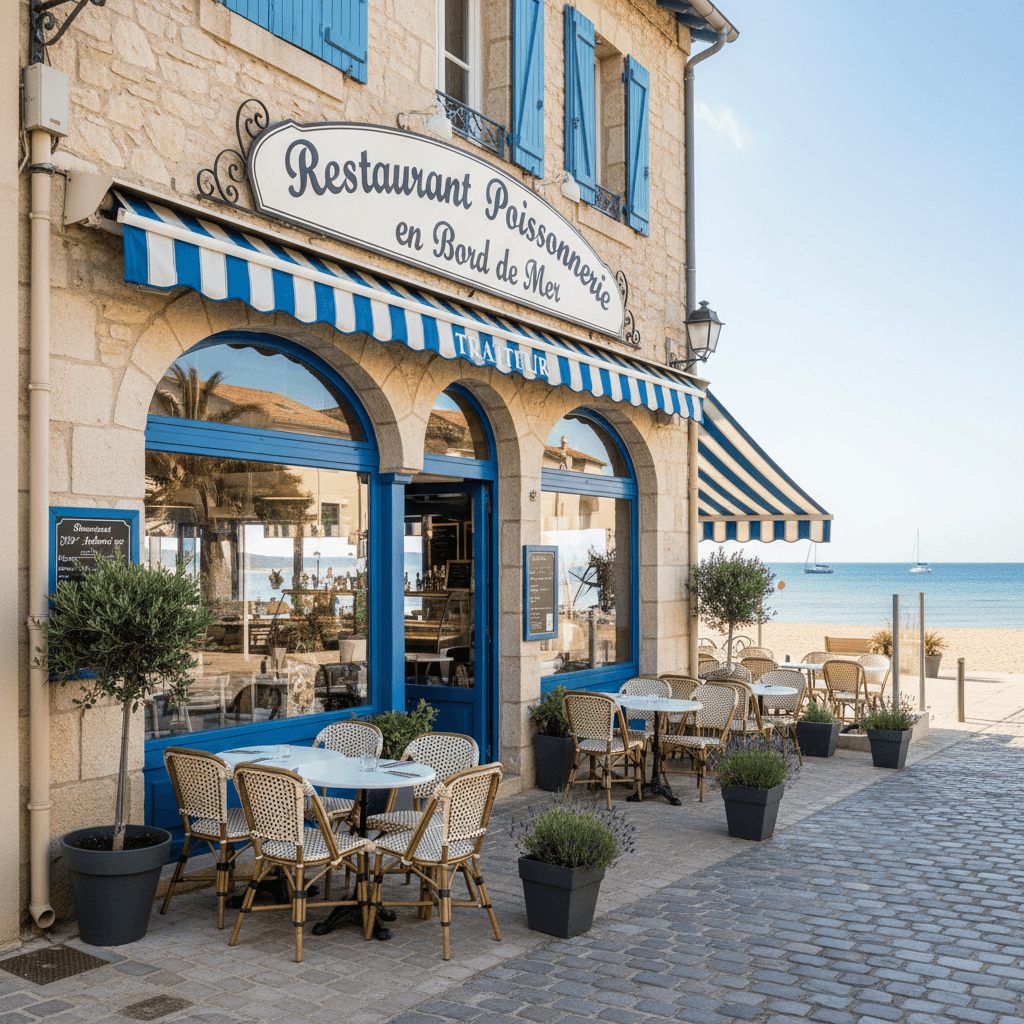 Restaurant 125m² à Sainte-Marie-La-Mer : terrasse - licence IV - Image 1