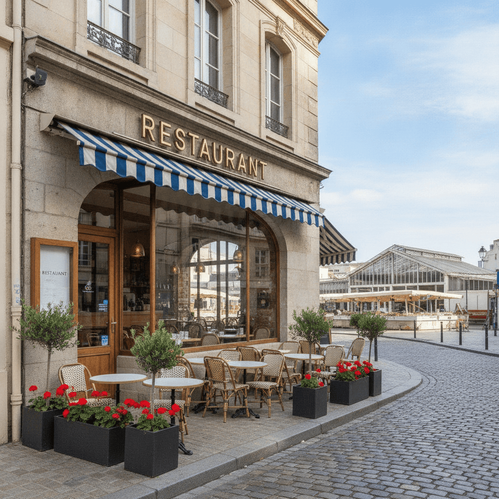 Restaurant 55m² à Le Havre : terrasse - extraction