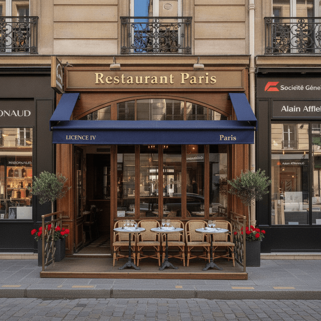Restaurant 22 couverts à Paris : terrasse - licence IV