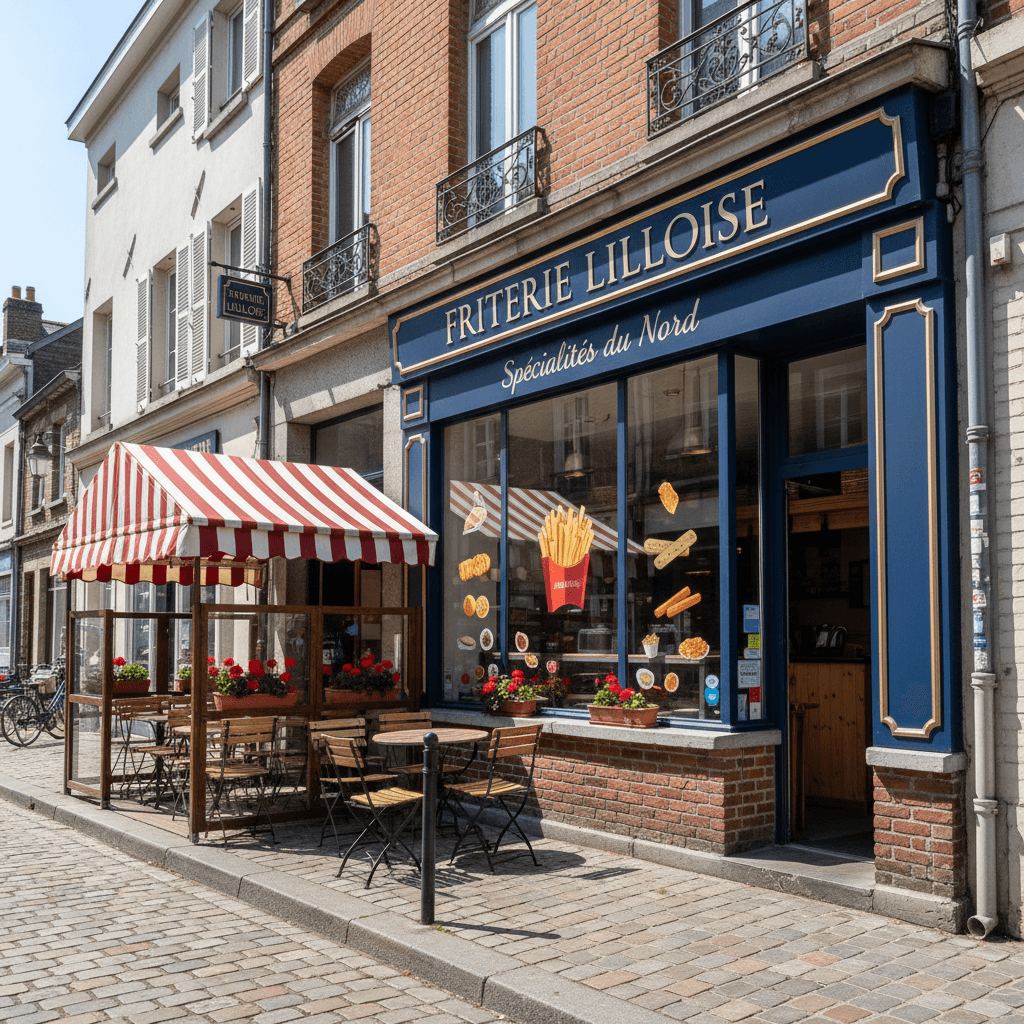 Fast-food à Lille : terrasse - extraction