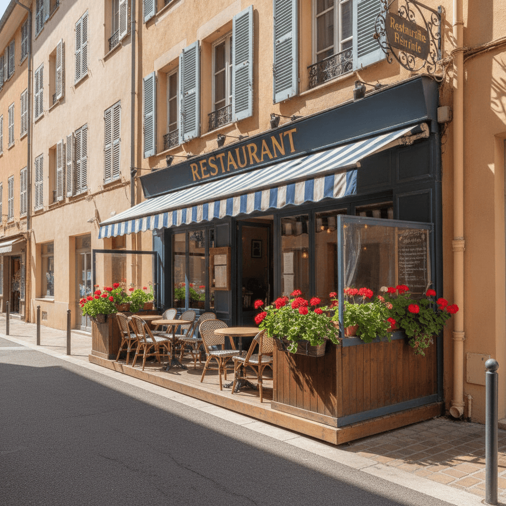 Restaurant 80m² à Nice : terrasse - extraction