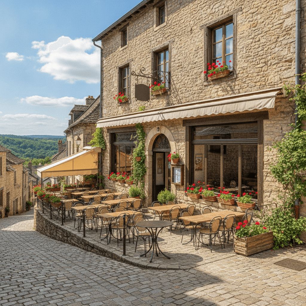 Restaurant 150m² à Saint-Cirq-Lapopie : terrasse - licence IV - Image 1