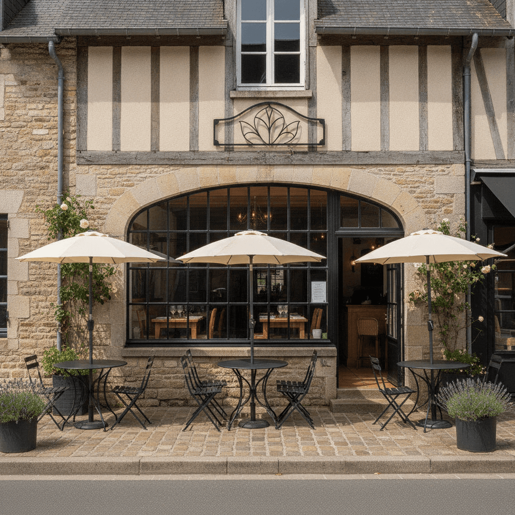 Restaurant 100m² à La Haye-Pesnel : terrasse - licence IV - Image 1