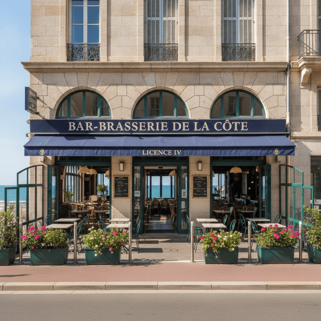 Bar-brasserie 120m² à Toulon : terrasse - licence IV