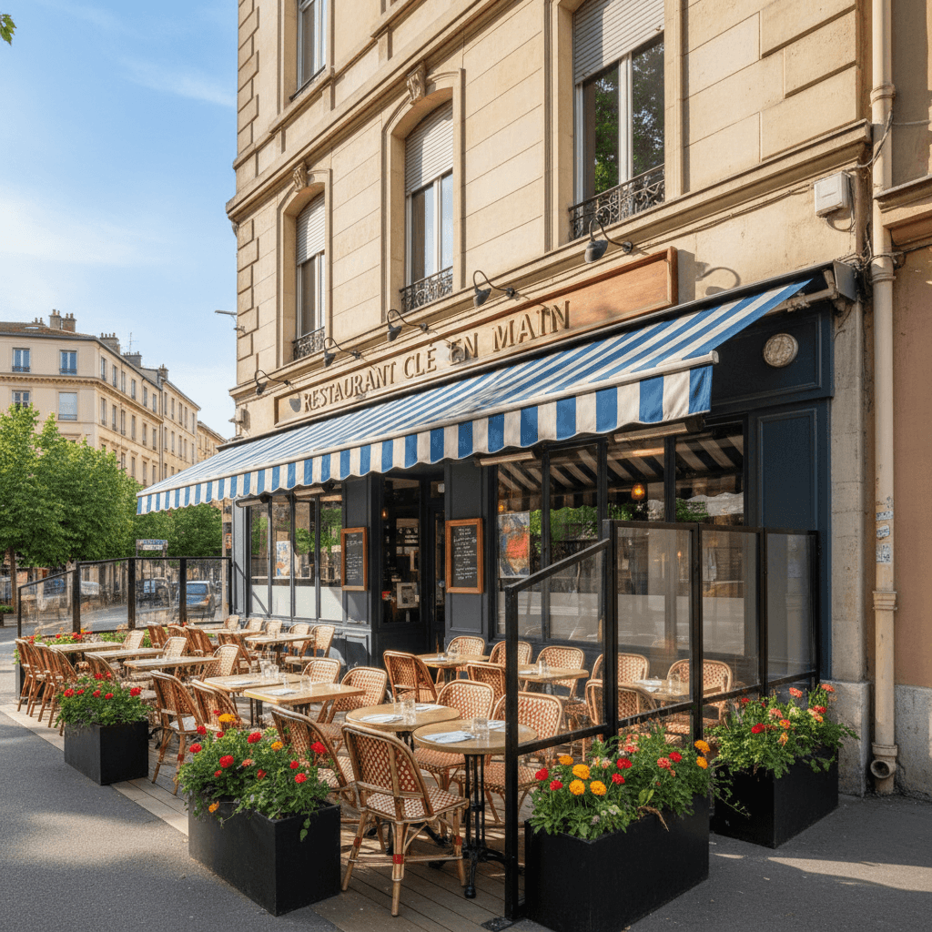 Restaurant 86m² à Lyon : terrasse - licence IV