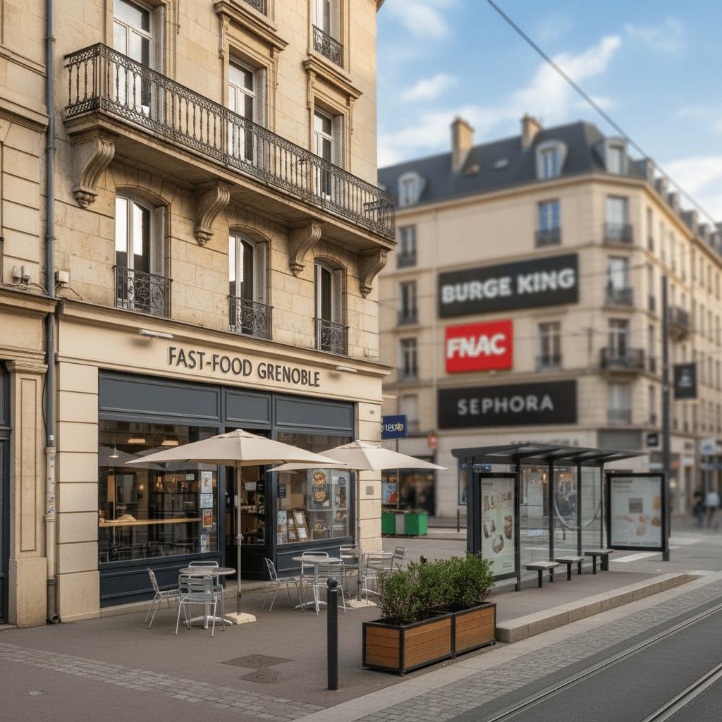 Fast-food 68m² à Grenoble : terrasse - licence IV