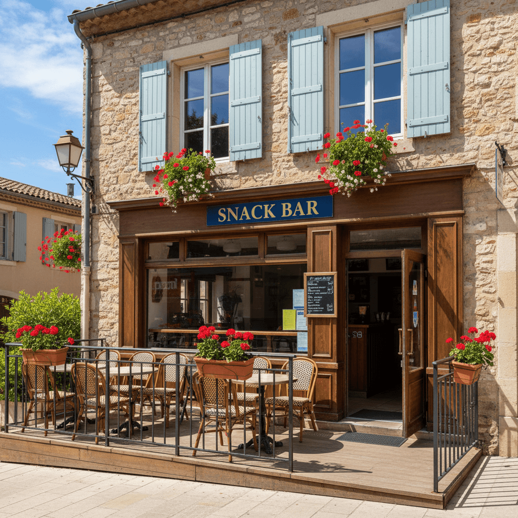 Snack à Mougins : terrasse - licence IV - Image 1