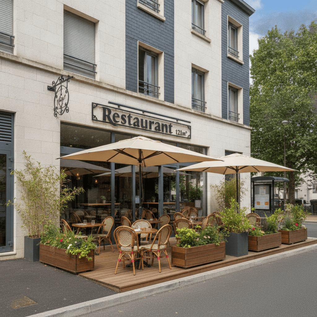 Restaurant 121m² à Rennes : terrasse - extraction