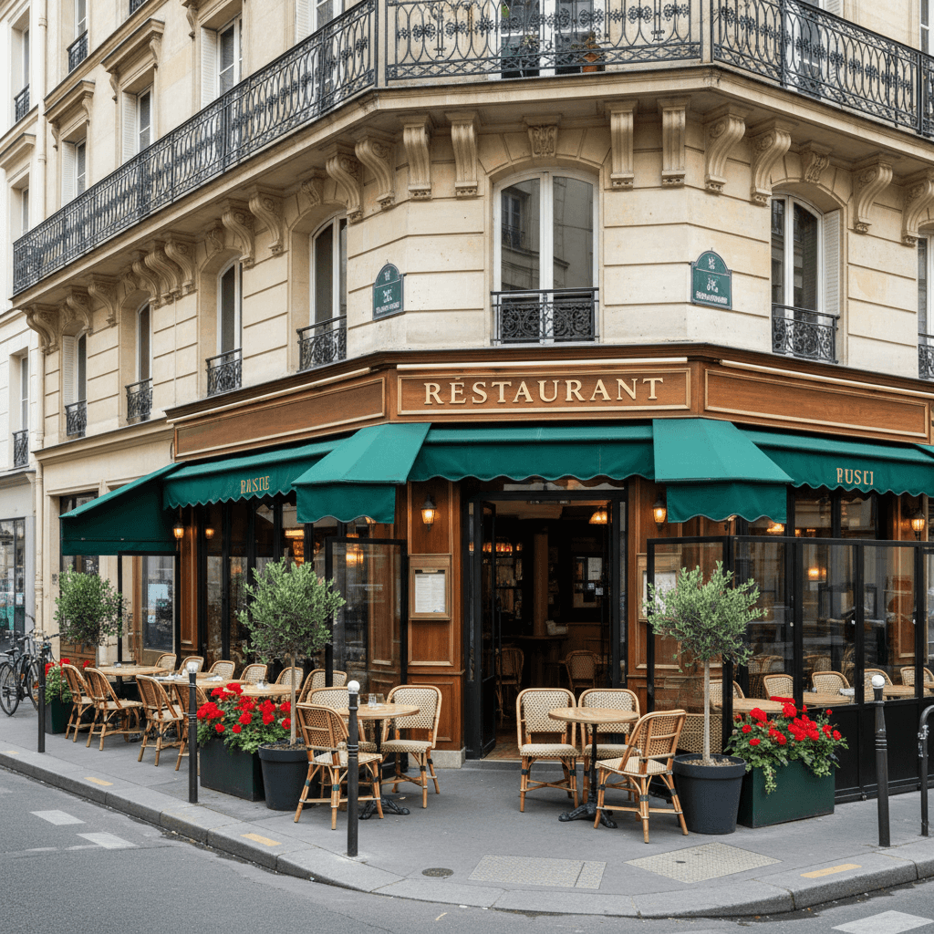 Restaurant 55 couverts à Paris : terrasse - extraction