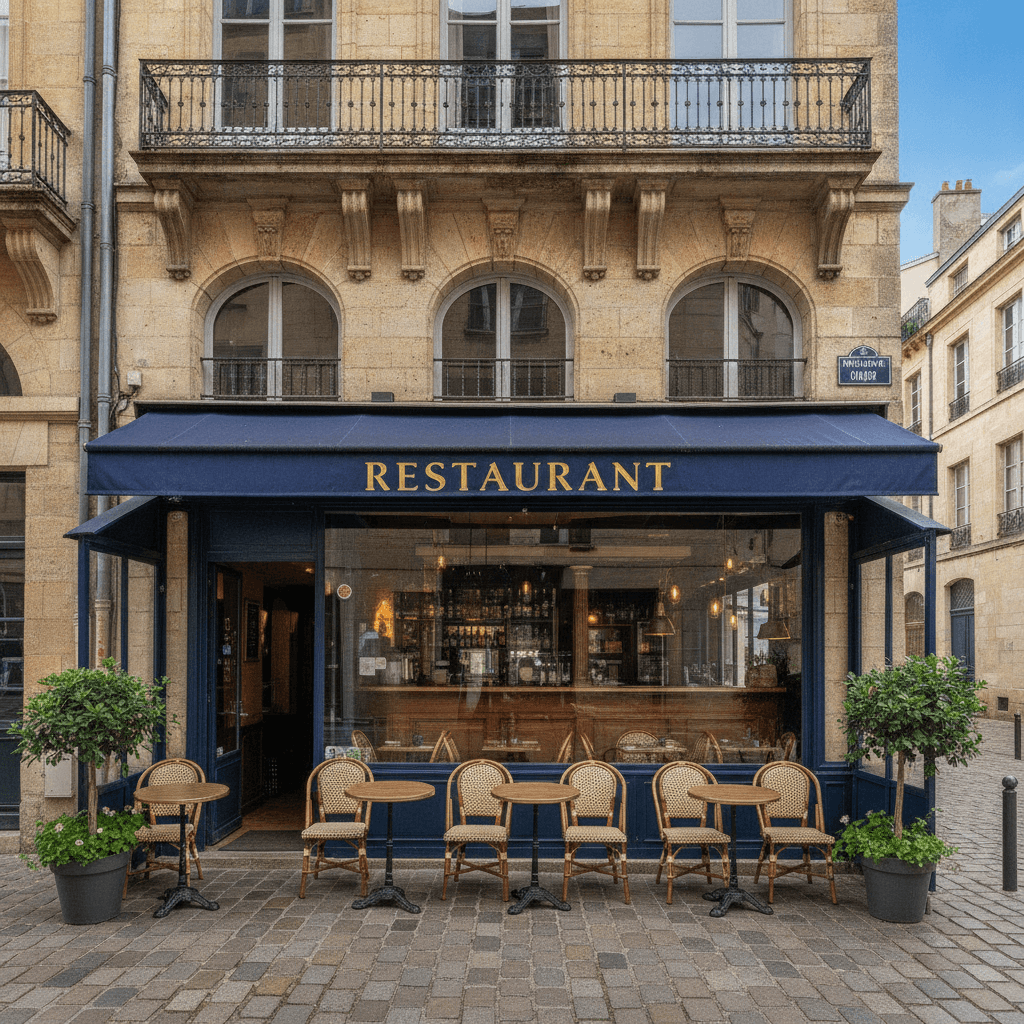 Restaurant 65m² à Bordeaux : terrasse - extraction