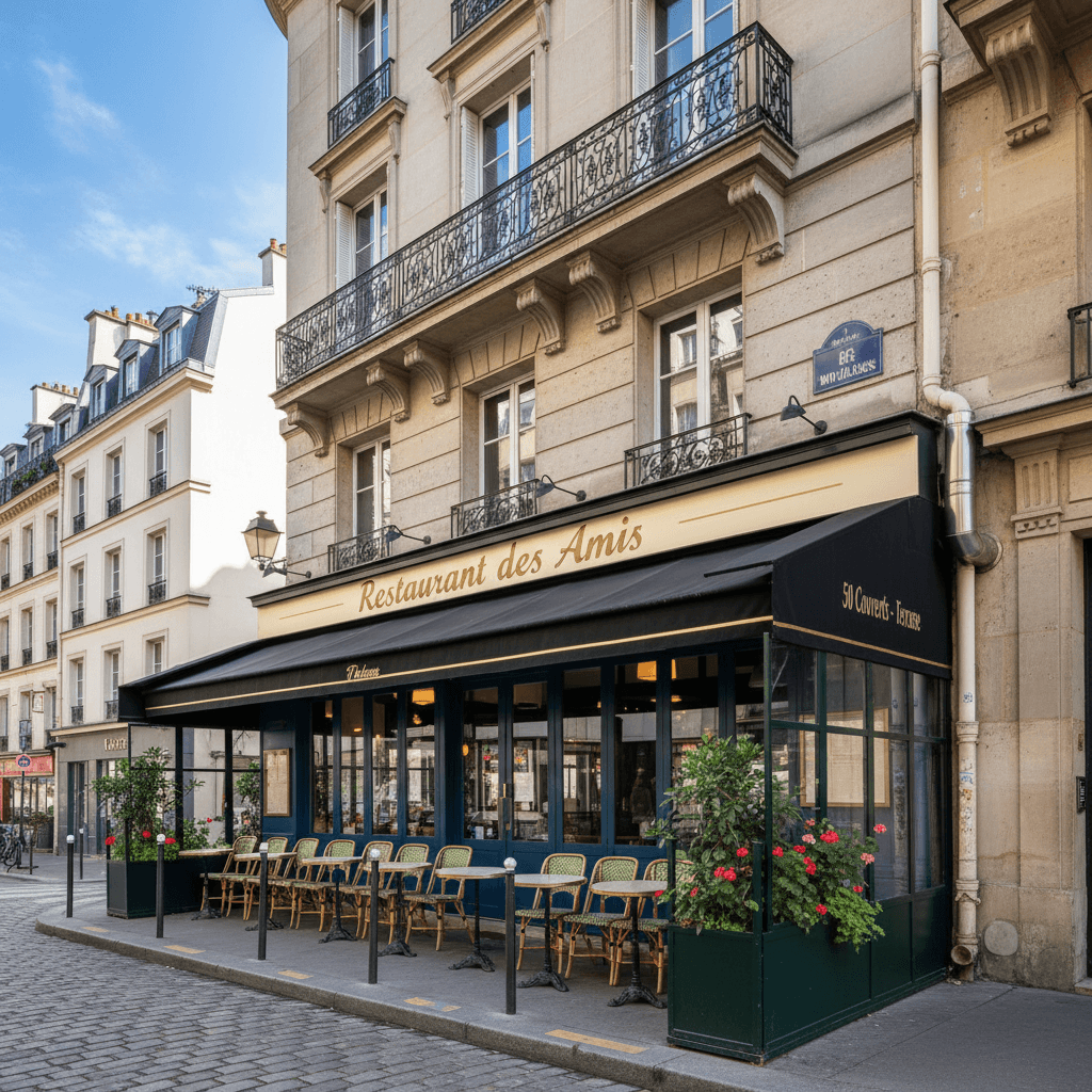 Restaurant 50 couverts à Paris : terrasse - extraction