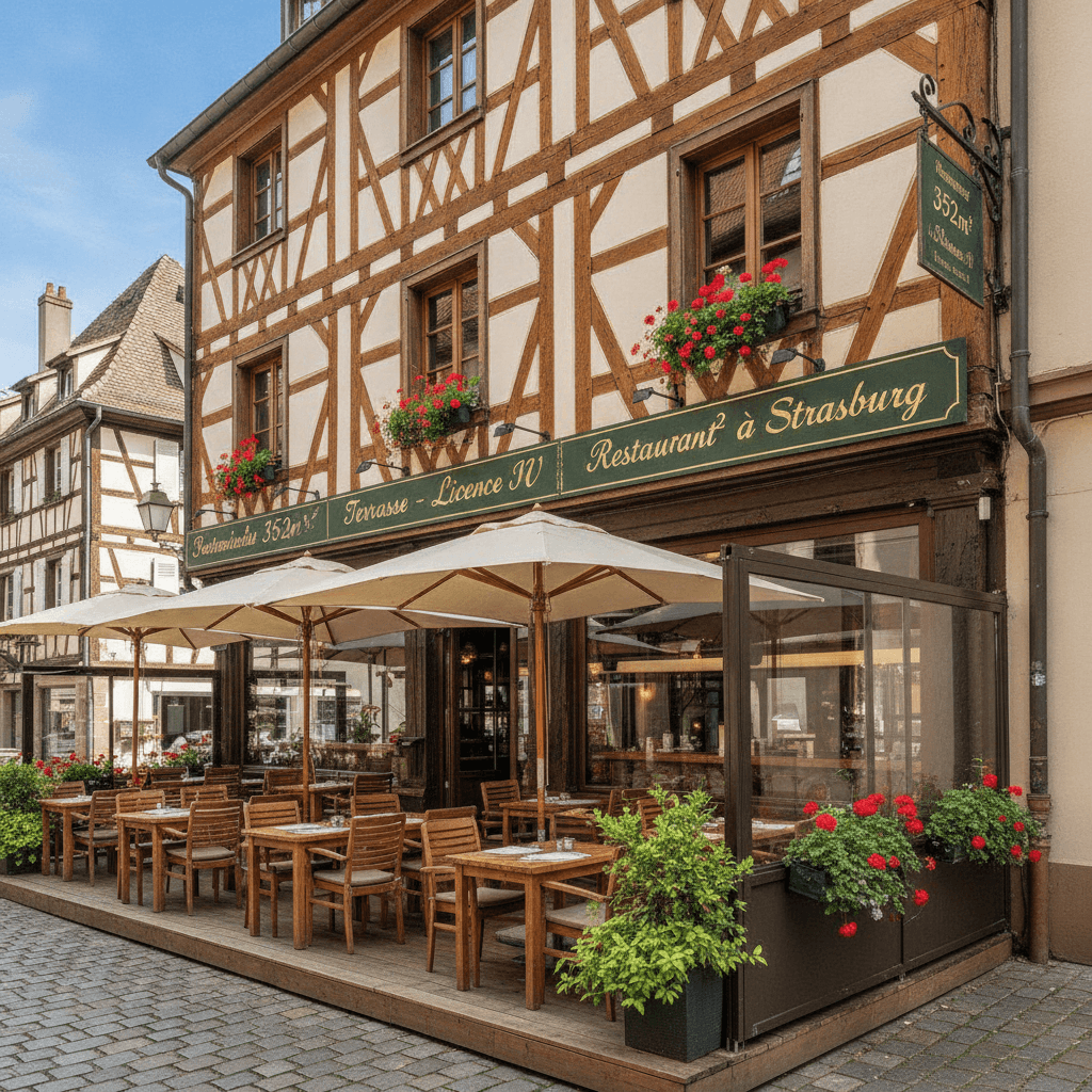 Restaurant 352m² à Strasbourg : terrasse - licence IV