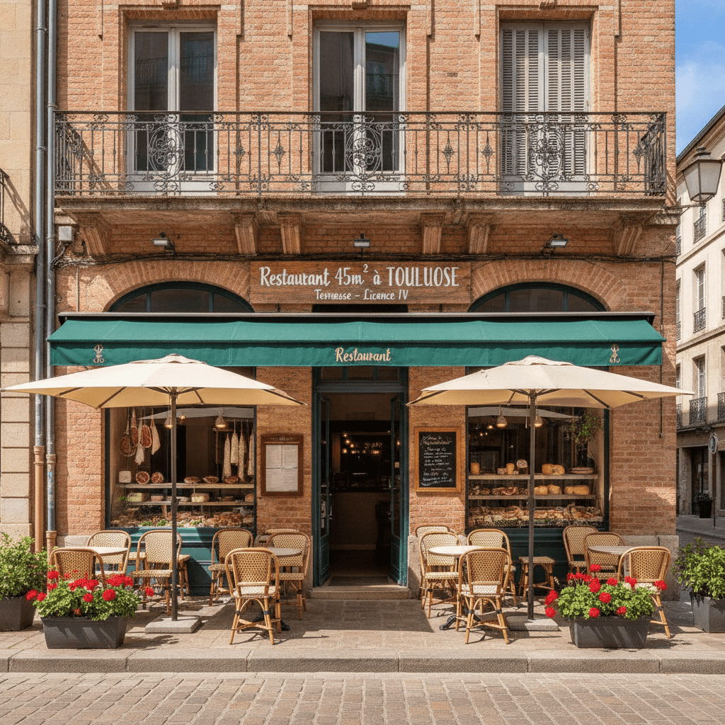 Restaurant 45m² à TOULOUSE : terrasse - licence IV