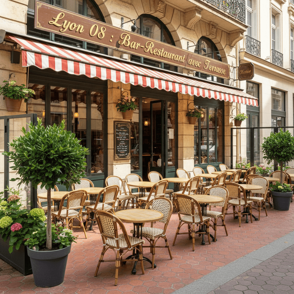 Bar-brasserie 70m² à Lyon : terrasse - licence IV