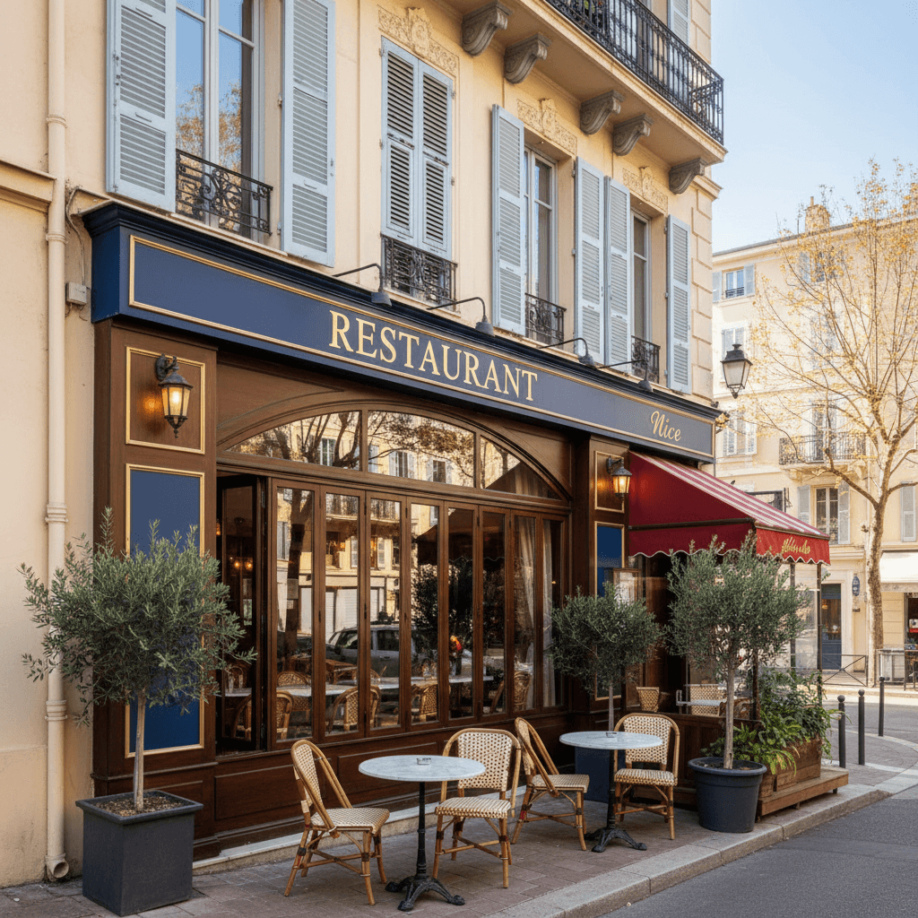 Restaurant 83m² à Nice : terrasse - extraction