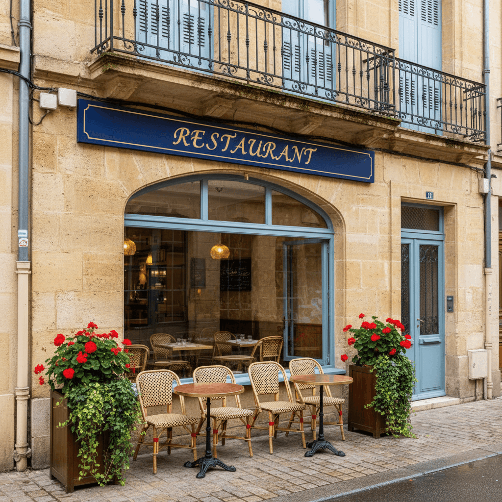 Restaurant 45m² à Bordeaux : terrasse - extraction