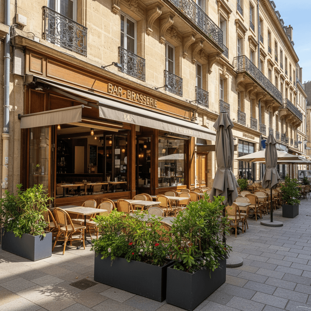 Bar-brasserie 300m² à Bordeaux : terrasse - licence IV