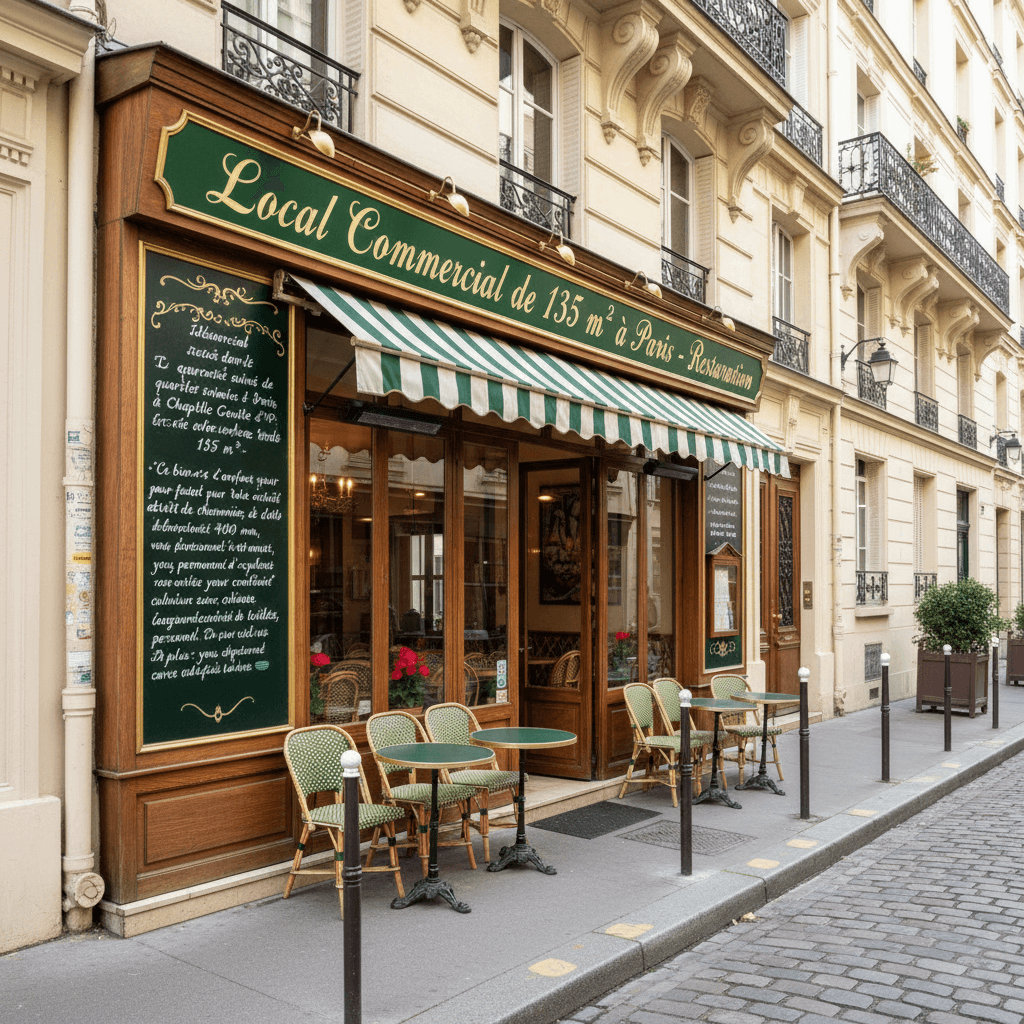 Local commercial de 135 m² à Paris - Restauration