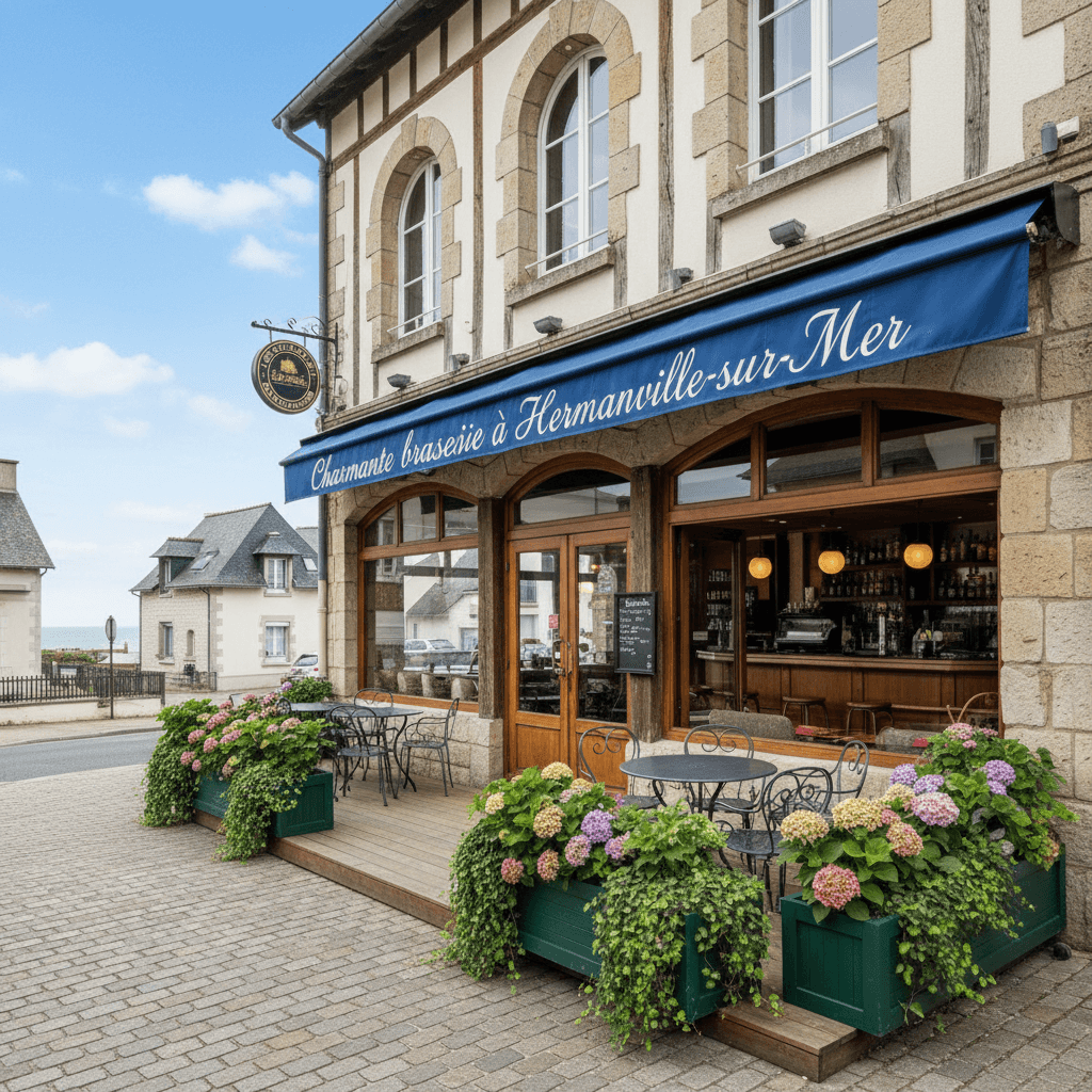 Bar-brasserie 120m² à Hermanville-Sur-Mer : terrasse - Image 1