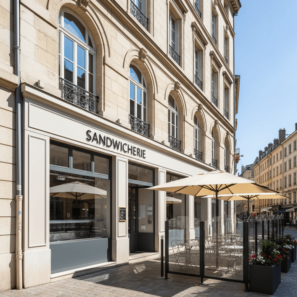 Fast-food à Lyon : terrasse - Image 1