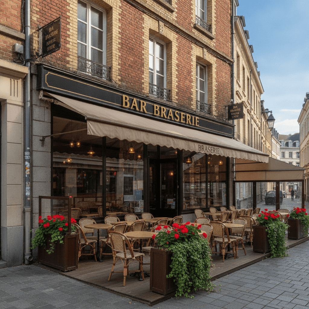 Bar-brasserie 50m² à Lille : terrasse - licence IV