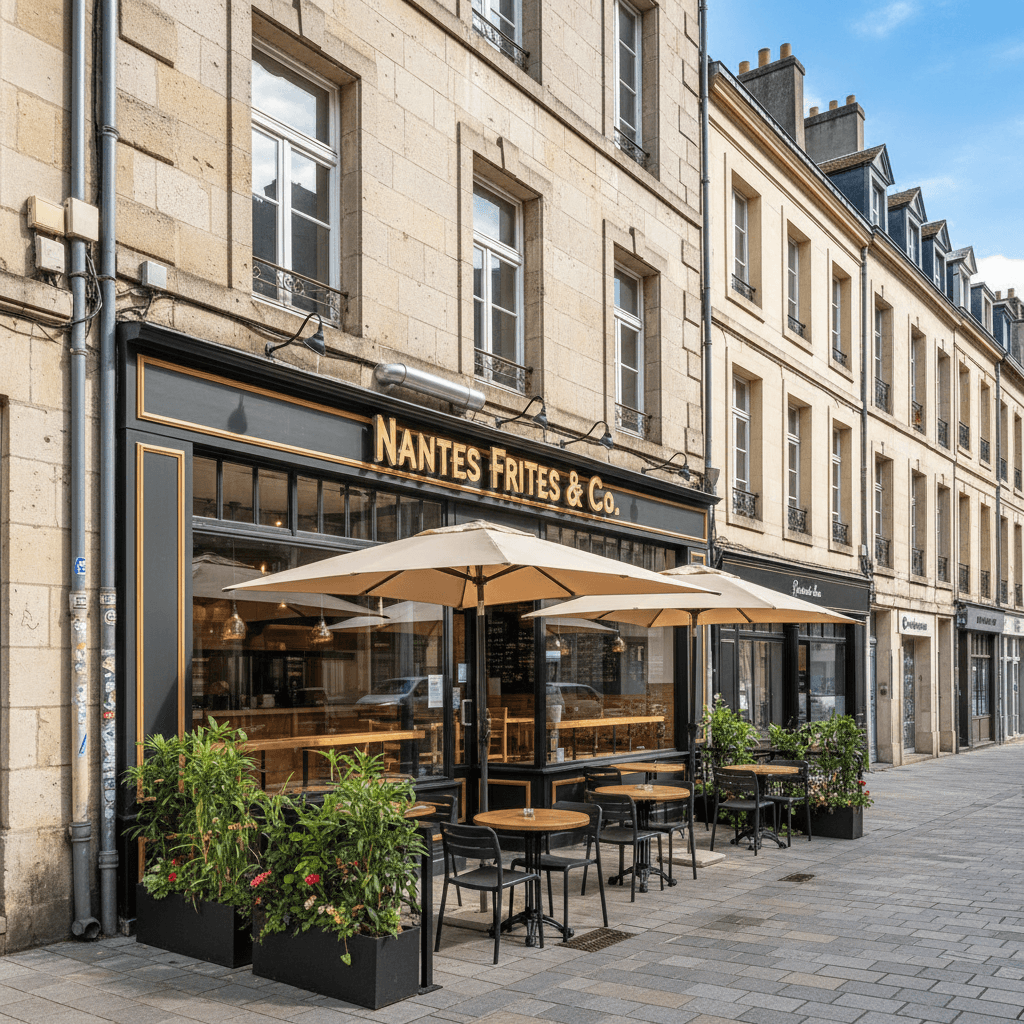 Fast-food à Nantes : terrasse - extraction
